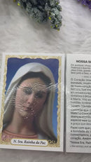 NOSSA SENHORA RAINHA DA PAZ - PACOTE C/ 100 SANTINHOS DE PAPEL
