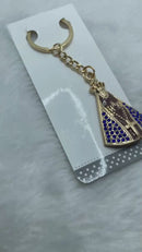 Chaveiro Nossa Senhora Aparecida Dourado com Strass