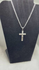 Pingente Cruz com Oração do Pai Nosso Gravada em Aço Inox