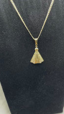 Pingente de Nossa Senhora Aparecida em Aço Inox com Strass