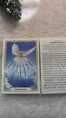 DIVINO ESPÍRITO SANTO FUNDO AZUL - PACOTE C/ 100 SANTINHOS DE PAPEL