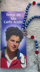 TERÇO PÉROLA SÃO CARLO ACUTIS COM ORAÇÃO