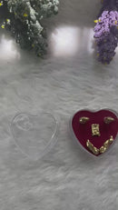 MINI PRESÉPIO CAIXINHA ACRÍLICA CORAÇÃO COM FUNDO VERMELHO