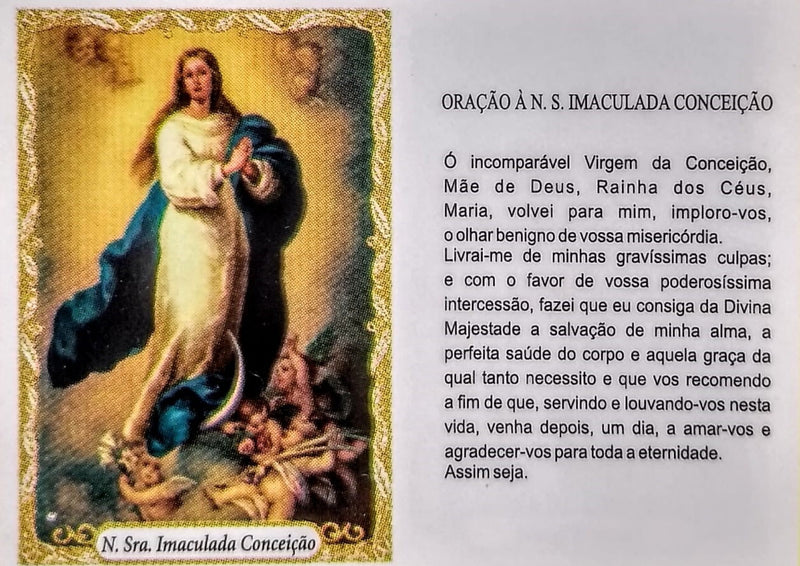 NOSSA SENHORA DA IMACULADA CONCEIÇÃO - PACOTE C/ 100 SANTINHOS DE PAPEL