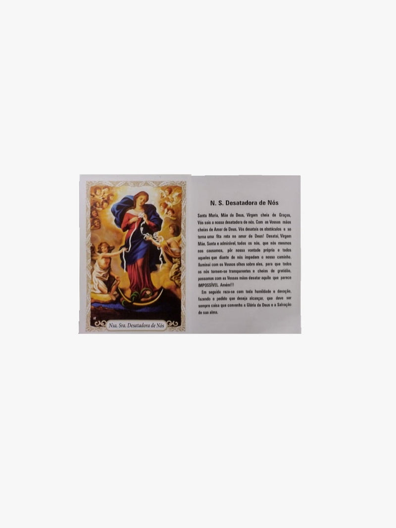 Nossa Senhora Desatadora dos Nós (pacote com 100) Santinho de papel