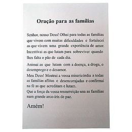 ORAÇÃO PARA AS FAMÍLIAS - PACOTE C/ 100 SANTINHOS DE PAPEL