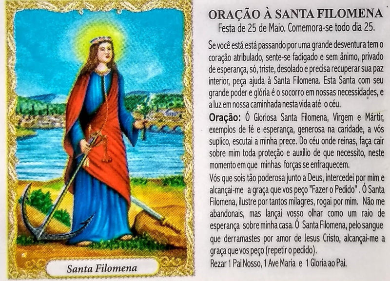 SANTA FILOMENA - PACOTE C/ 100 SANTINHOS DE PAPEL