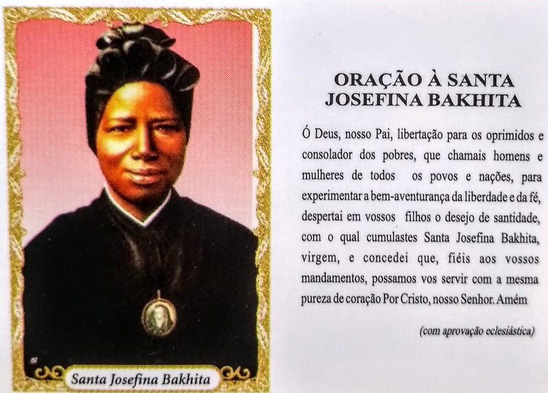 SANTA JOSEFINA BAKHITA - PACOTE C/ 100 SANTINHOS DE PAPEL