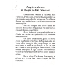 SÃO FRANCISCO DAS CHAGAS - PACOTE C/ 100 SANTINHOS DE PAPEL