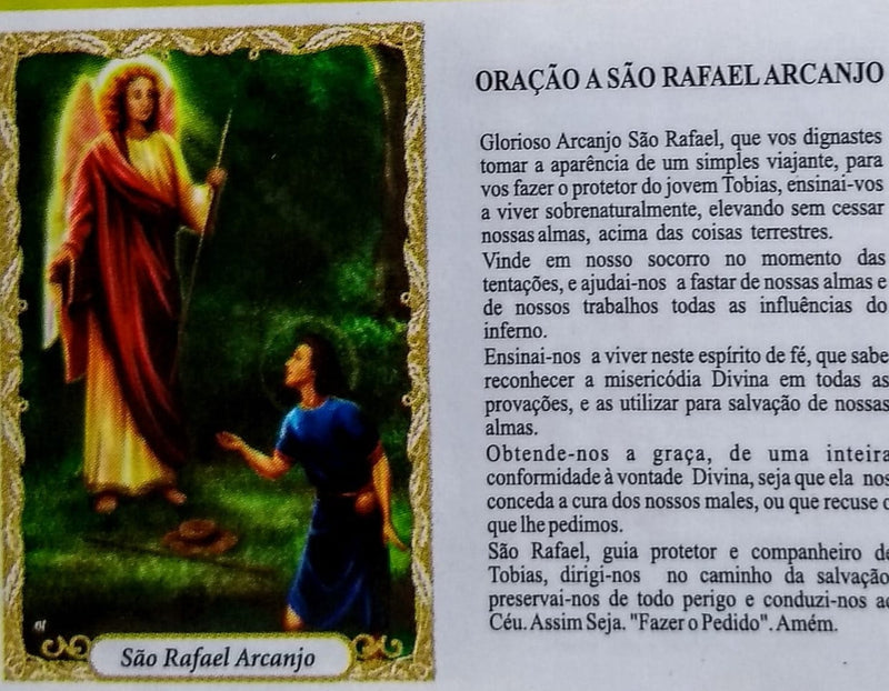 SÃO RAFAEL ARCANJO - PACOTE C/ 100 SANTINHOS DE PAPEL