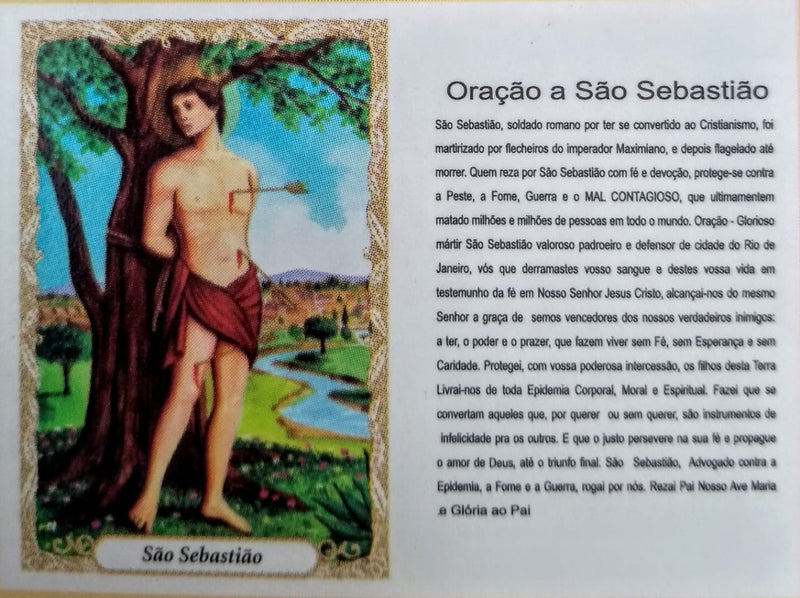 SÃO SEBASTIÃO - PACOTE C/ 100 SANTINHOS DE PAPEL