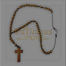 Terço de madeira c/ fecho para pescoço