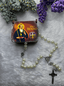 Terço Pérola de São Bento com 7 medalhas